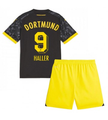 Borussia Dortmund Sebastien Haller #9 Koszulka Wyjazdowych Dziecięca 2023-24 Krótki Rękaw (+ Krótkie spodenki)